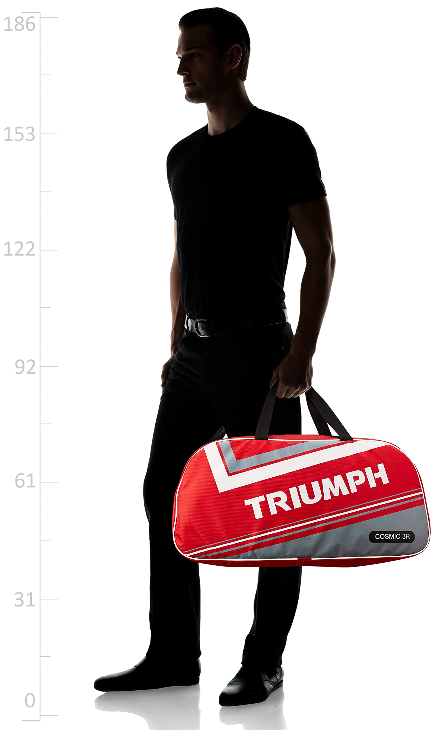Triumph Sonic Graphite Composite Lightweight Badminton Racket with Cosmic-3R Single Compartment Bag (Grey/Red) - Professional Tournament & Training Equipment for Indoor Sports