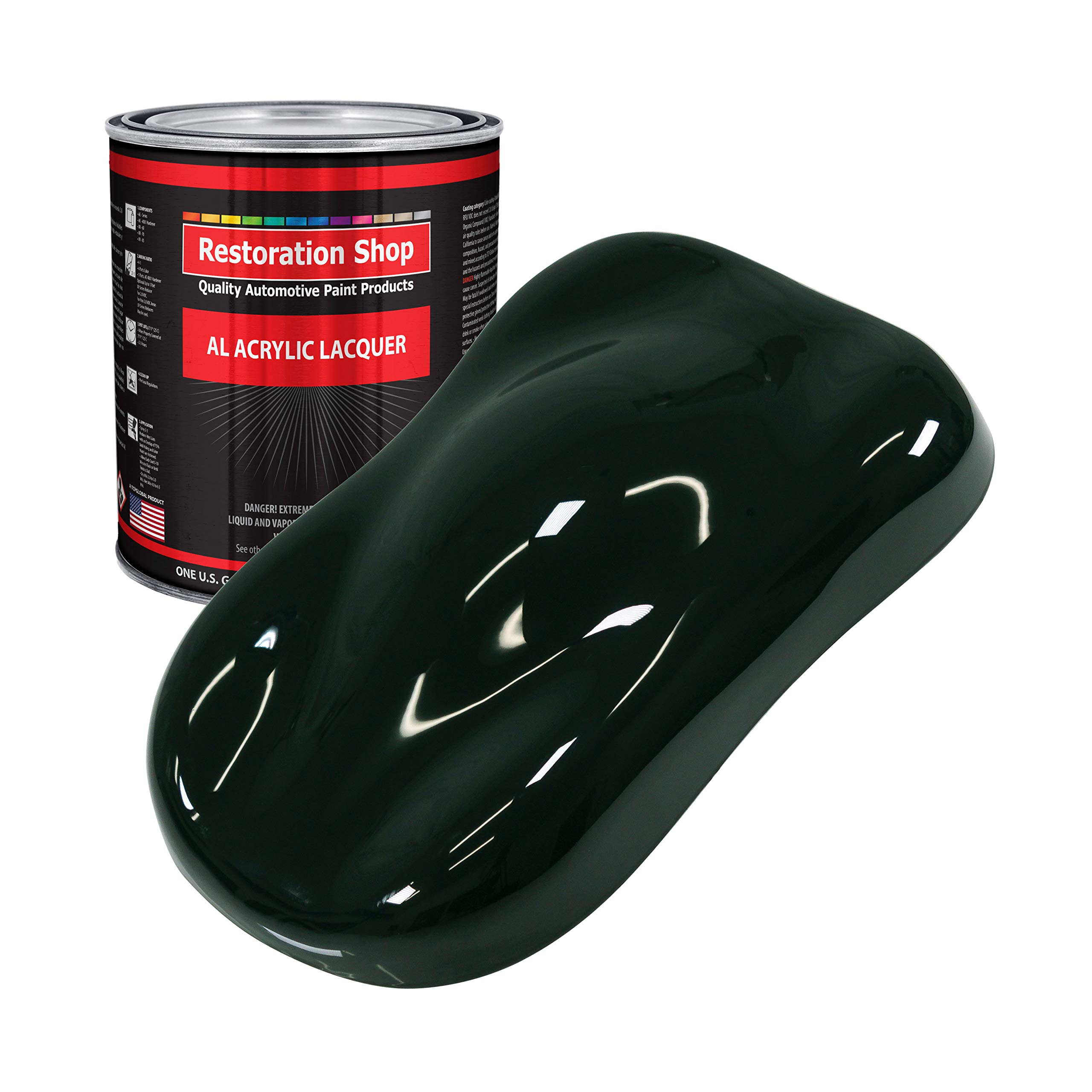 Restoration Shop - Rock Moss Green Acrylic Lacquer Auto Paint (1 Gallon) - Professional Gloss Finish for Cars, Trucks, Guitars & Furniture - Perfect for Automotive Refinishing & DIY Projects