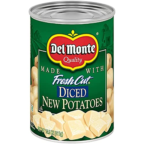 Del Monte Fresh Cut Diced New Potatoes 14.5oz (Pack of 6 Cans) - Premium Canned Potatoes for Cooking, Stews & Quick Meals - Ready to Eat Convenience Food for Home Chefs & Camping