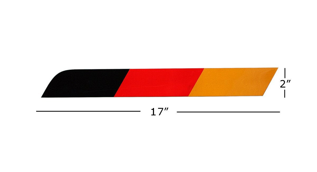 Germany Flag Reflective Decal Sticker 17x2 inches - Patriotic Car Decoration for Audi, BMW, Mercedes, MINI, VW - Perfect for Car Shows, Sports Events & National Pride Display
