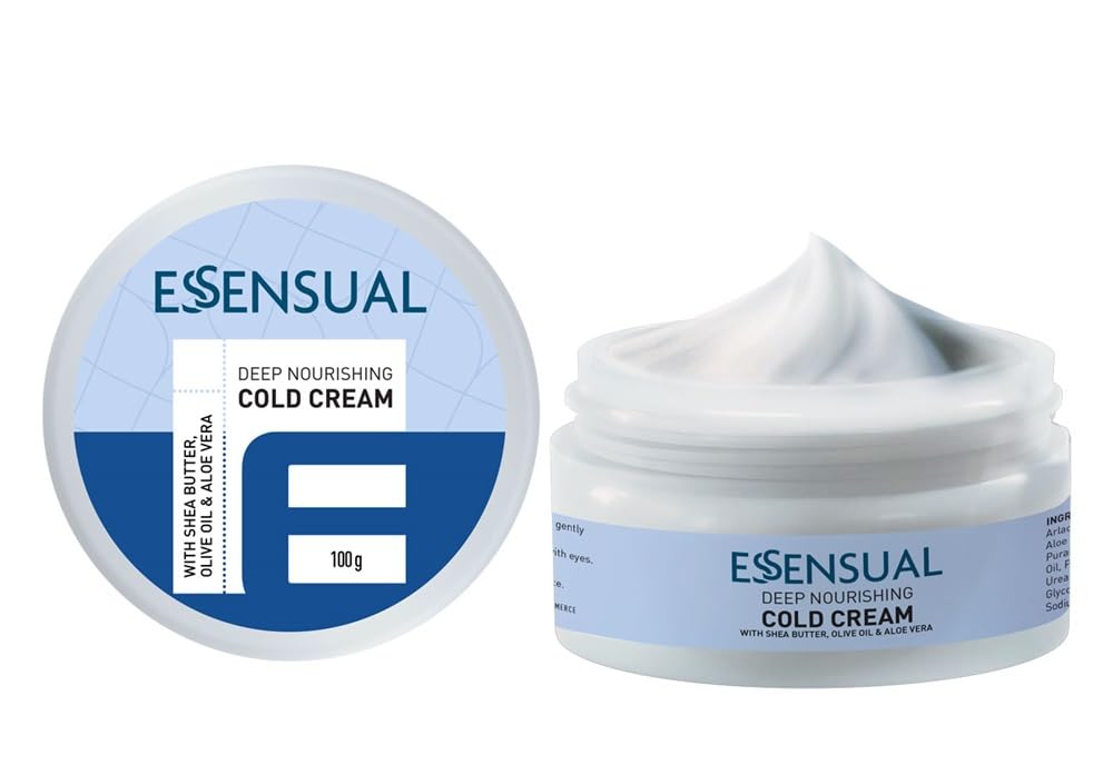 Essensual Deep Nourishing Cold Cream - 100g | Intense Hydration for Dry Skin | Perfect for Nighttime Skincare Routine & Winter Skin Care