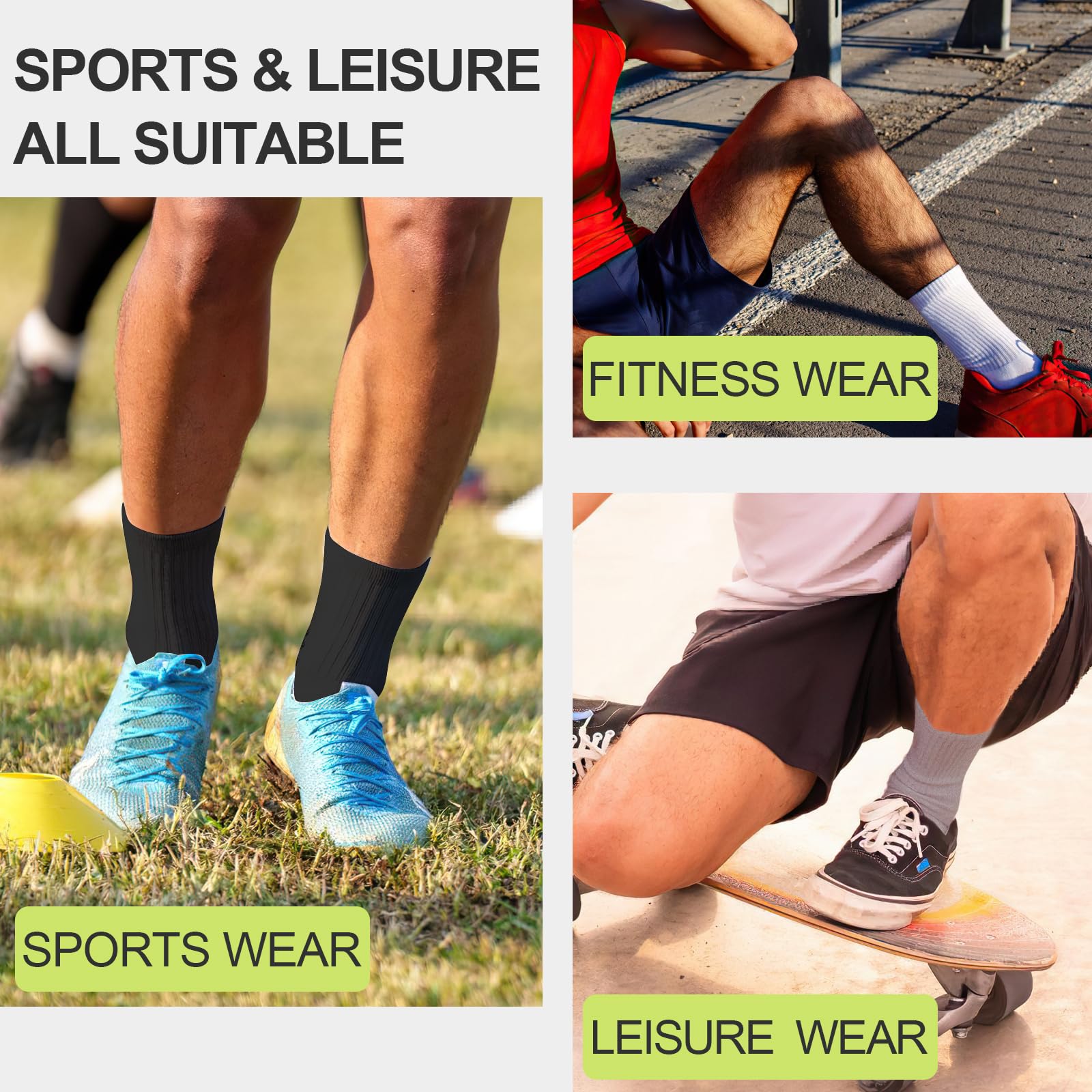 100 Pairs Bulk Crew Socks - Soft Breathable Athletic Socks for Men & Women - Perfect for Sports, Gym, Running & Everyday Wear