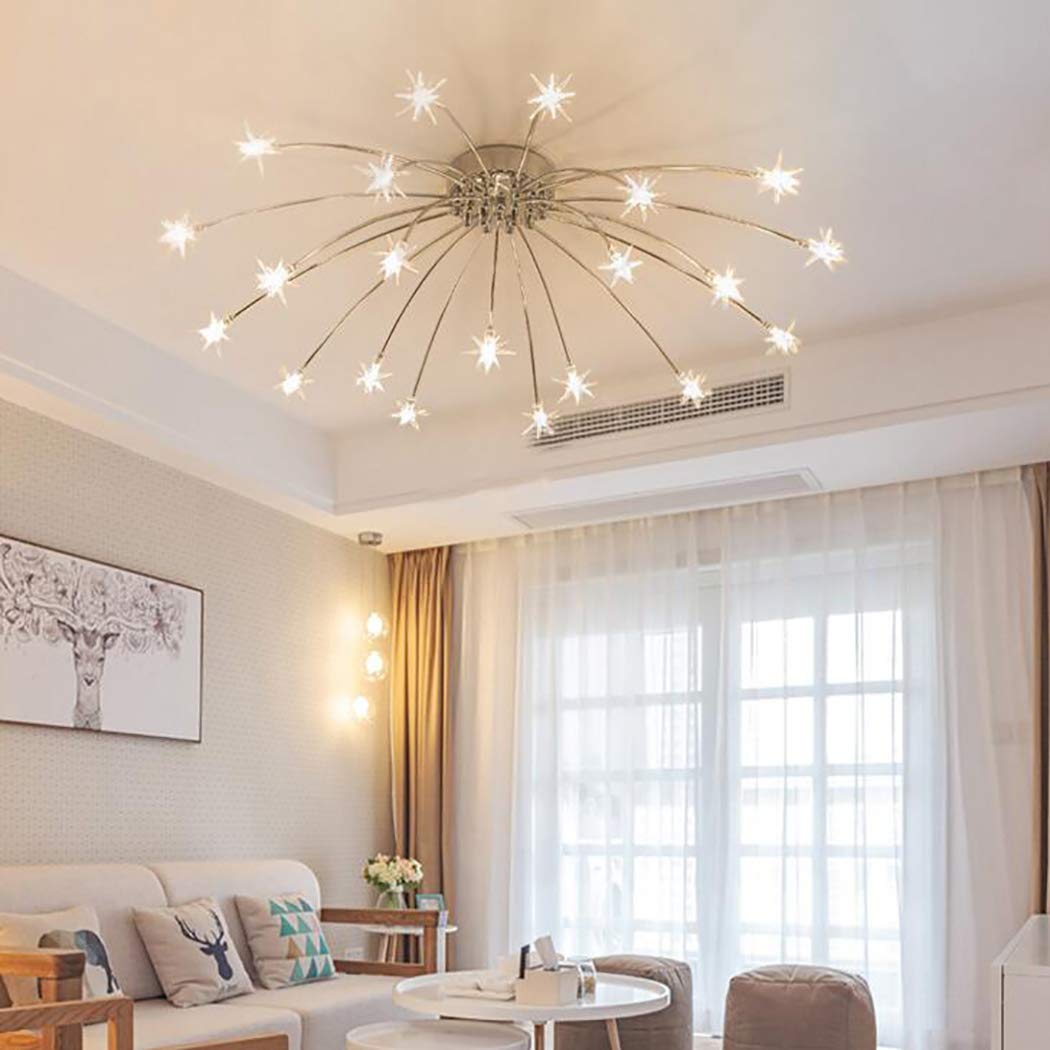 Modern LED Chandelier - Crystal Glass Meteor Shower Pendant Light with Dandelion Design, G4 No Light Source - Elegant Home & Office Lighting for Living Room, Bedroom, Dining Area