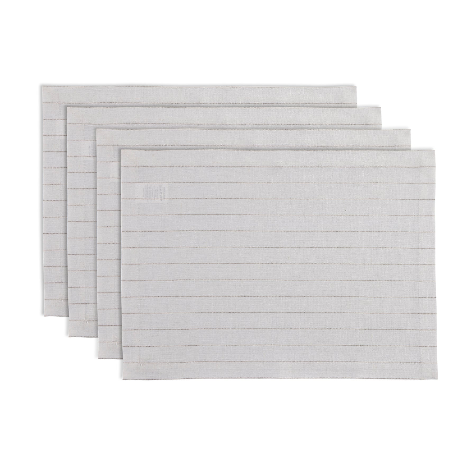 Elegant Pinstripe Placemats Set of 4 - Premium Cotton Table Mats for Formal Dining, Dinner Parties & Holiday Decor