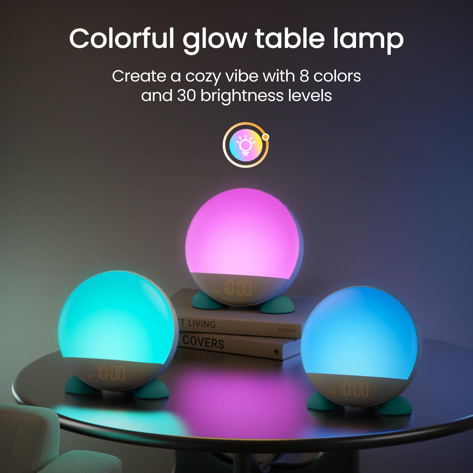 ANANK Sunrise Alarm Clock with Wake Up Light - Dual Alarms for Heavy Sleepers, Sunrise Simulation, 8 Color Night Light & 30-Level Dimmer | OK to Wake/Sleep Trainer for Kids & Adults | 8 Soothing Sounds | Perfect for Bedrooms, Home Office & Nursery