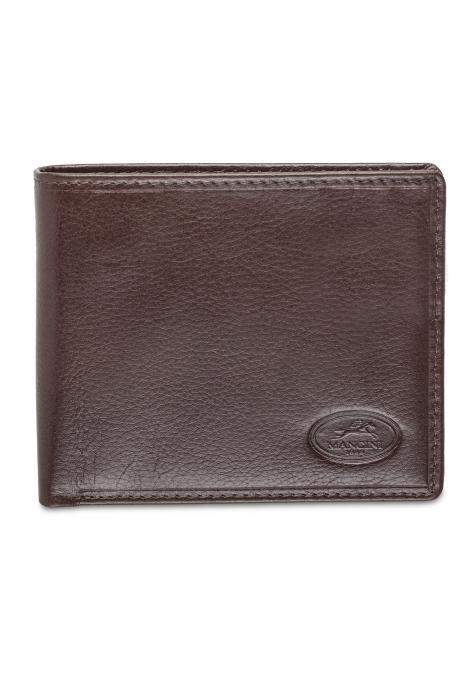Mancini Equestrian RFID Secure Center Wing Wallet for Men with Coin Pocket - Slim Bifold Leather Wallet for Travel, Business & Everyday Use