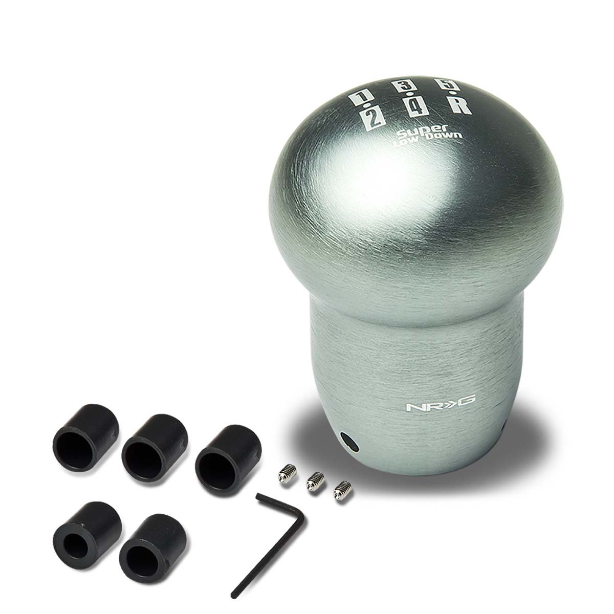 Auto Dynasty NRG SK-140GM Universal 5-Speed Gun Metal Super Low Down Shift Knob - Premium Car Gear Shift Knob for Manual Transmission - Perfect for Racing, Drifting & Performance Driving