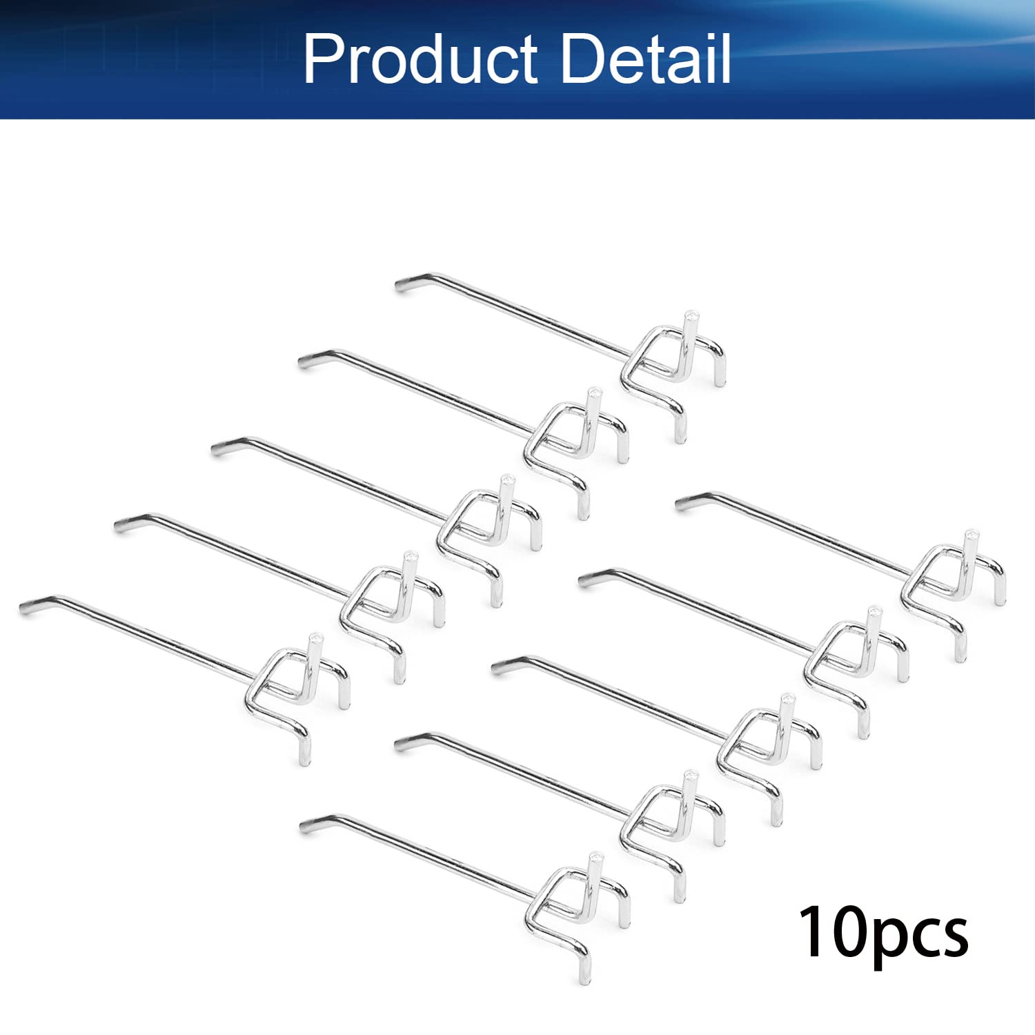 10 Pack 4 Inch Iron Pegboard Hooks - Heavy Duty Garage Storage Hooks for 1/8