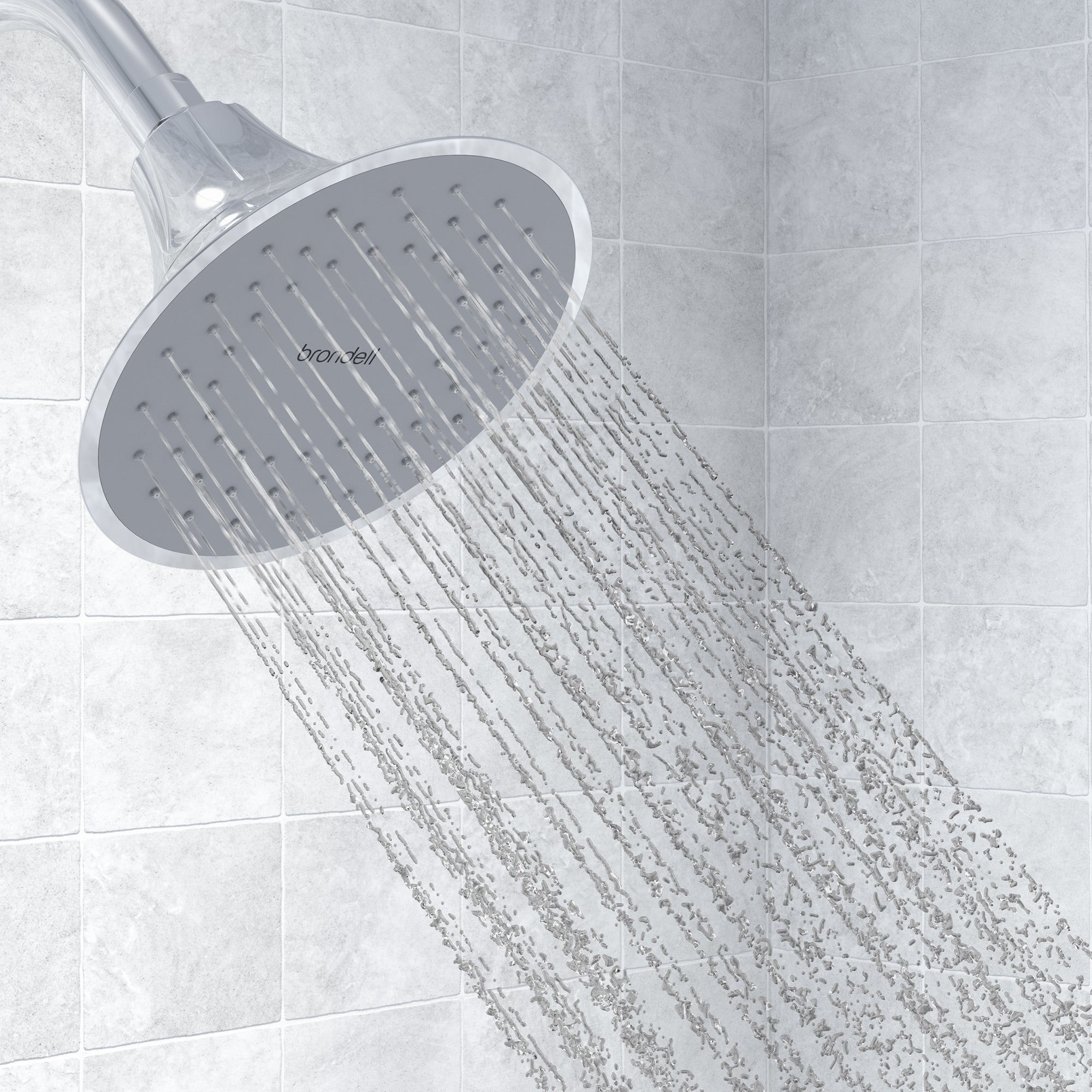 Brondell VivaSpring Filtered Showerhead - Chrome Finish with Slate Face - High Pressure Water Saving Shower Head for Soft Skin & Hair - Perfect for Bathroom, Spa, and Home Relaxation