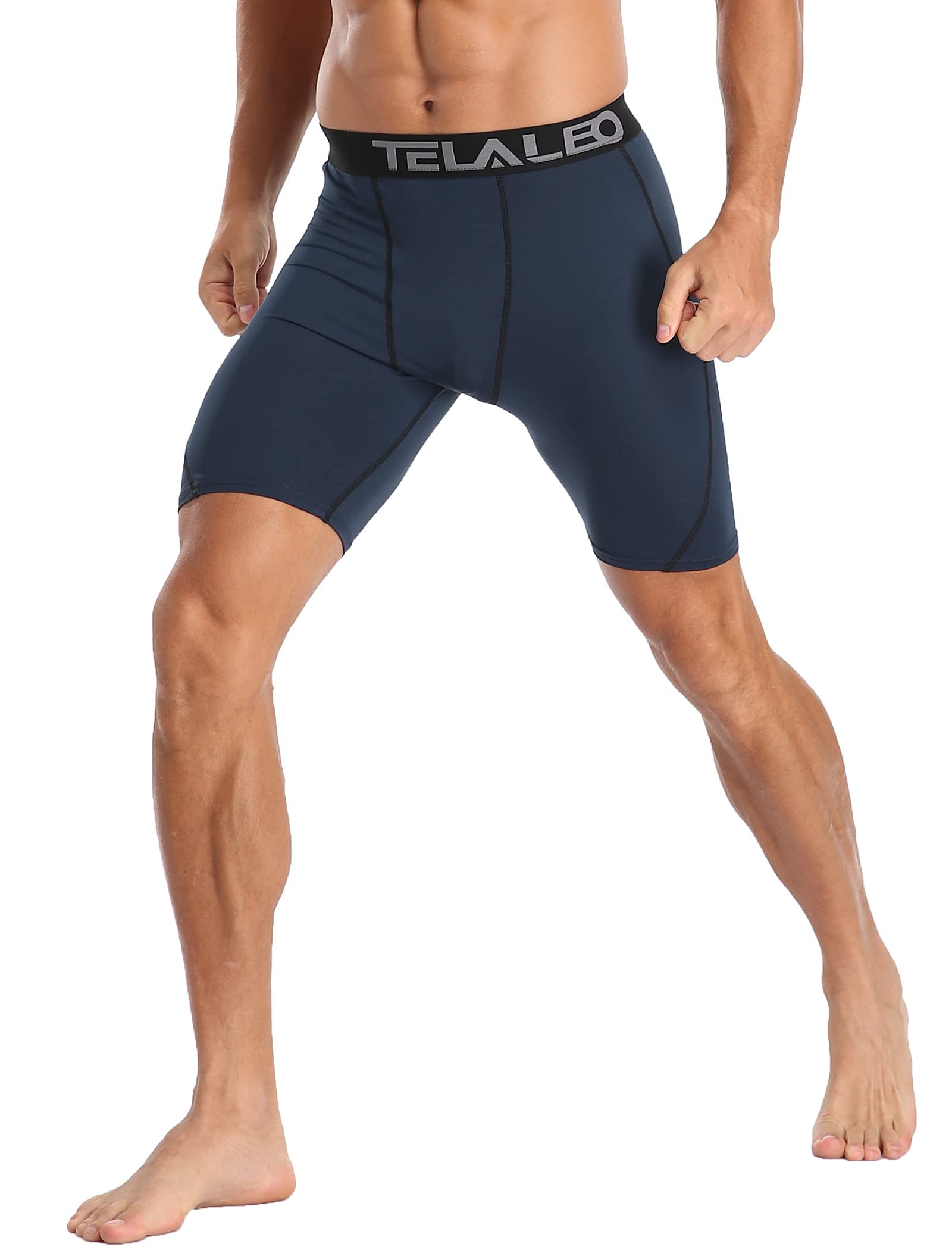 TELALEO 6-Pack Men's Compression Shorts - Breathable Spandex Workout Shorts for Running, Gym & Sports - Performance Baselayer Underwear for Active Lifestyles
