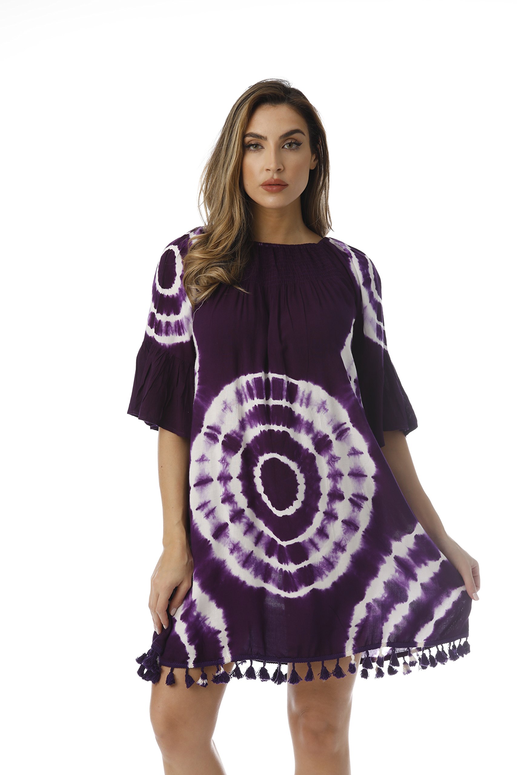 Riviera Sun Tassel Fringe Convertible Tunic Top - Women's Beach Cover Up Swimwear for Pool, Vacation & Summer Outfits