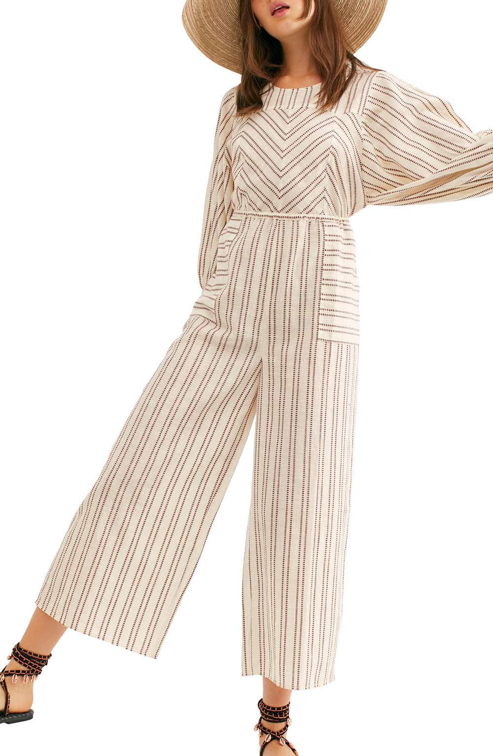 Free People Kenny One-Piece Jumpsuit for Women - Ivory Romper (Size M) | Boho Chic Summer Outfit for Beach, Music Festivals & Casual Wear