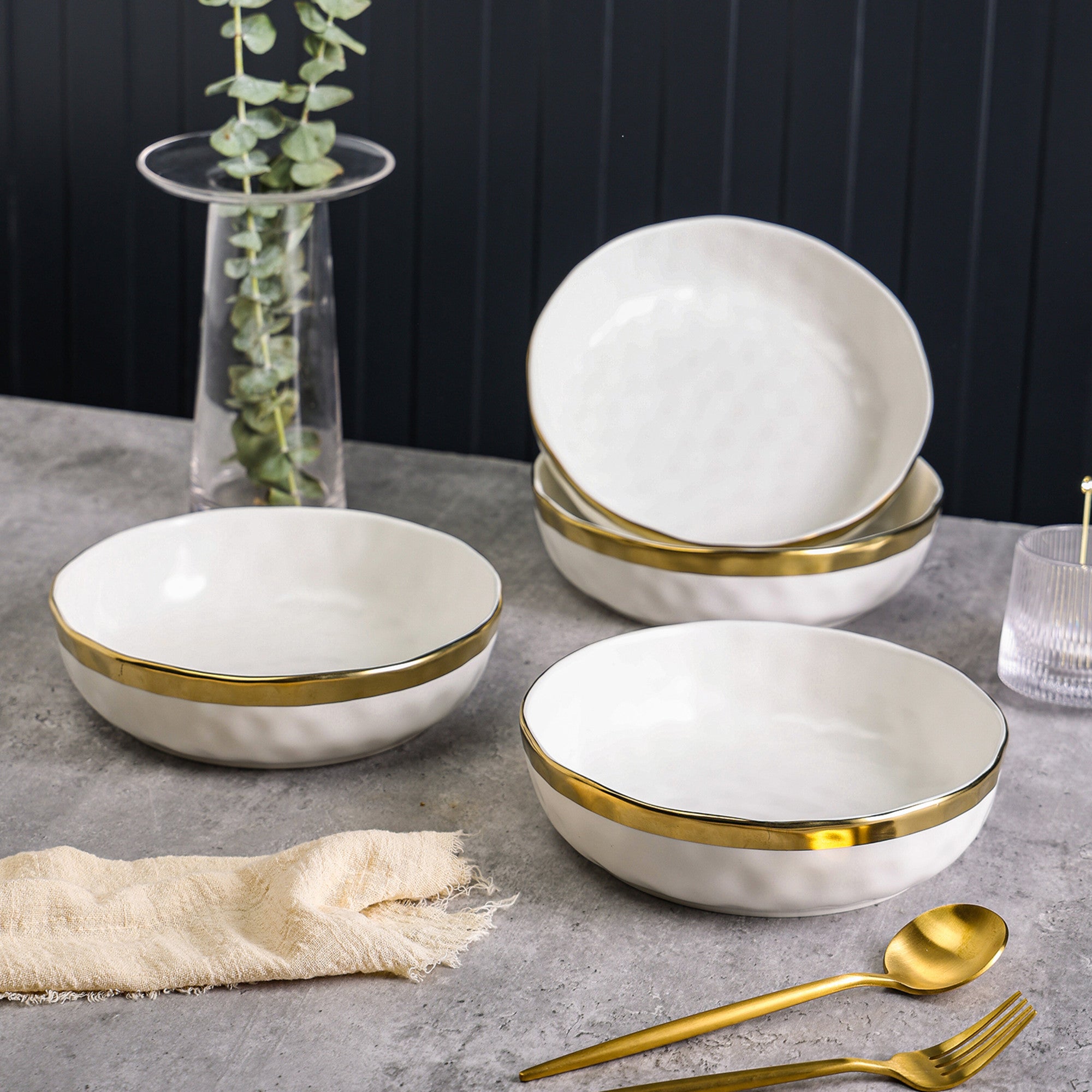 Florian Porcelain Pasta Bowl - Elegant White Ceramic Dinnerware for Italian Cuisine | Perfect for Restaurants, Home Dining & Gift Giving