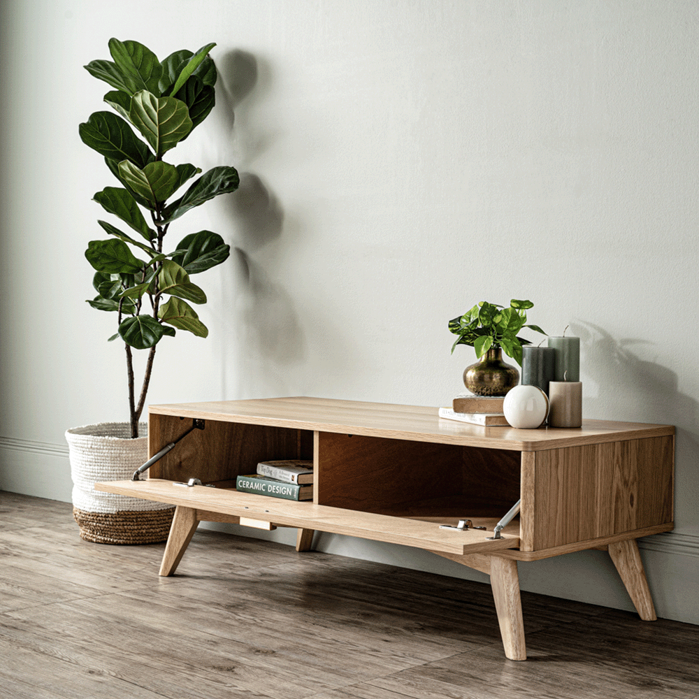 Modern Loft Coffee Table - Industrial Style Wood & Metal Living Room Furniture for Small Spaces - Perfect for Apartments, Studios & Cozy Homes