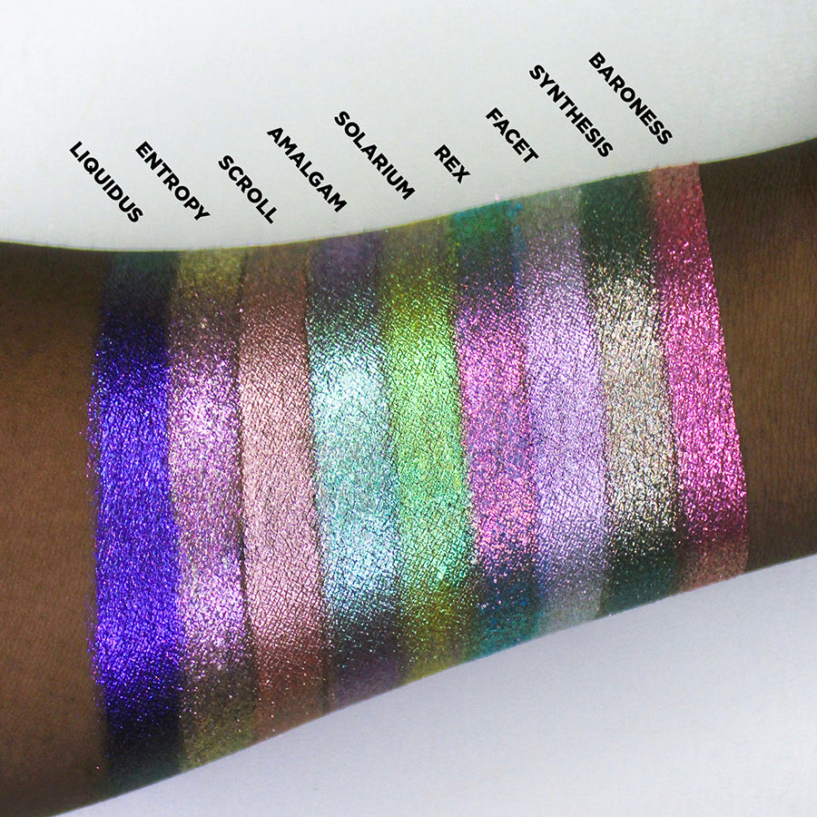 Baroness Glitter Vibrant Multichrome Eyeshadow Palette - Long Lasting Pigmented Makeup for Party, Halloween & Special Occasion Looks