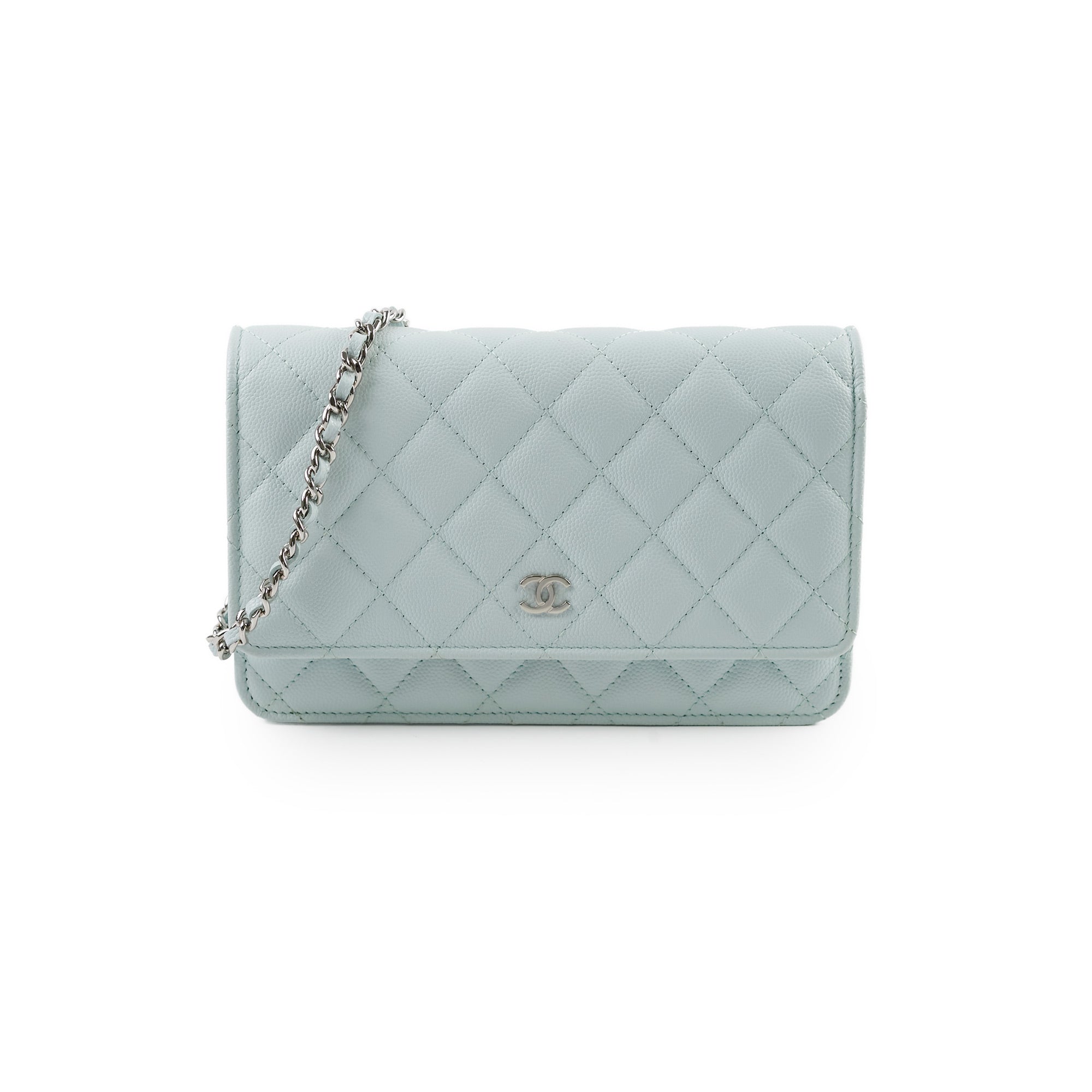 Chanel Caviar Wallet On Chain WOC Light Blue - Luxury Crossbody Bag with Microchip for Women | Perfect for Parties, Date Nights & Travel