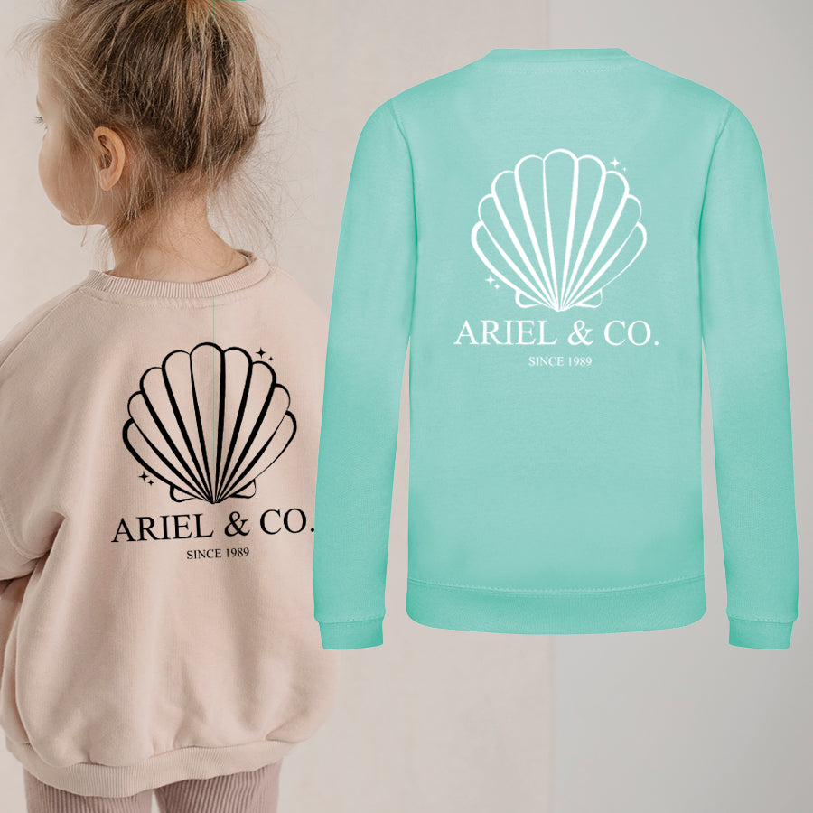 Ariel & Co 1989 Vintage Back Logo Kids' Hooded Sweatshirt - Soft Cotton Pullover for Boys & Girls - Perfect for School, Playdates & Family Outings