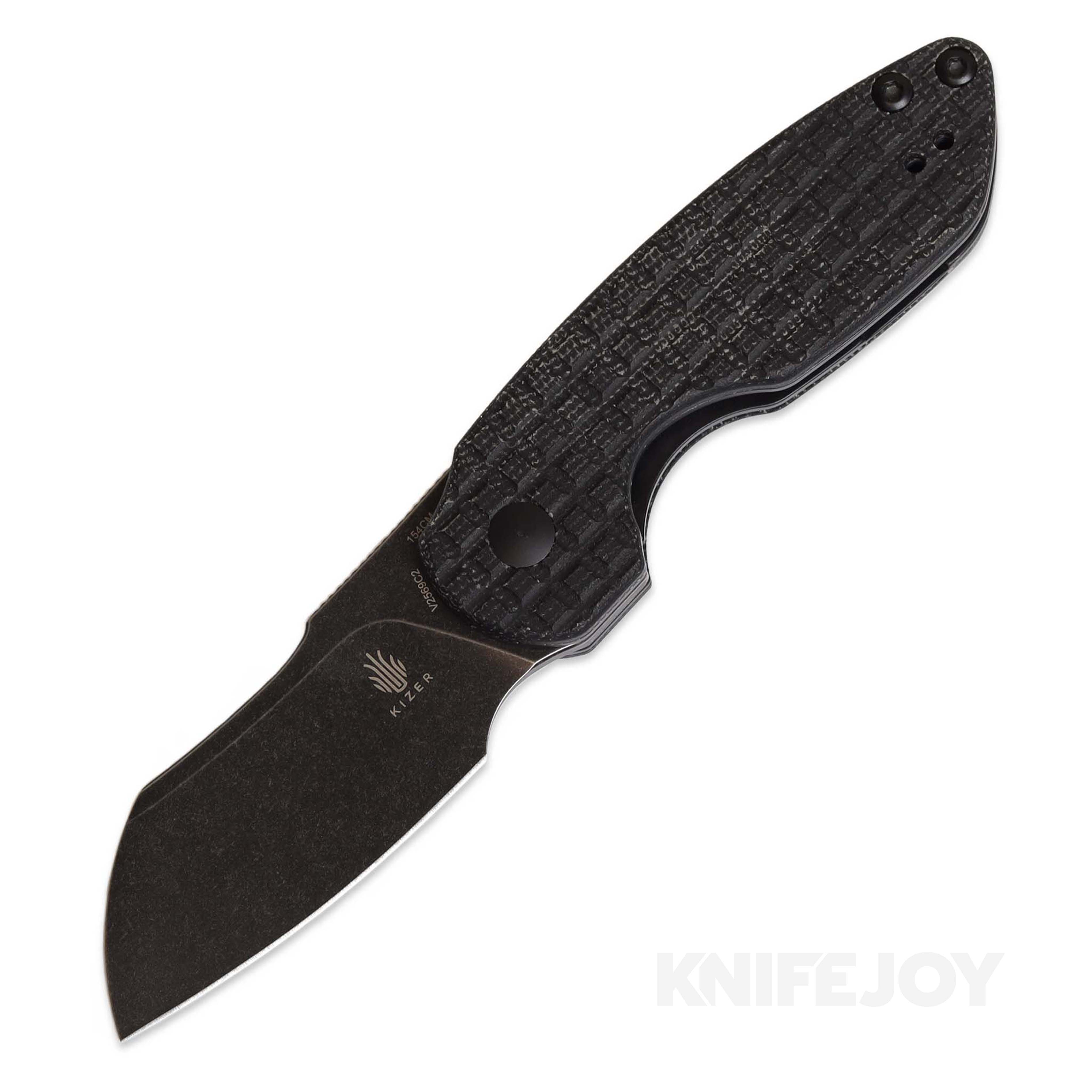 Kizer V2569C2 October Mini Frame Lock Folding Knife - 154CM Steel Blade & Black Micarta Handles | EDC, Camping, Outdoor Survival Gear