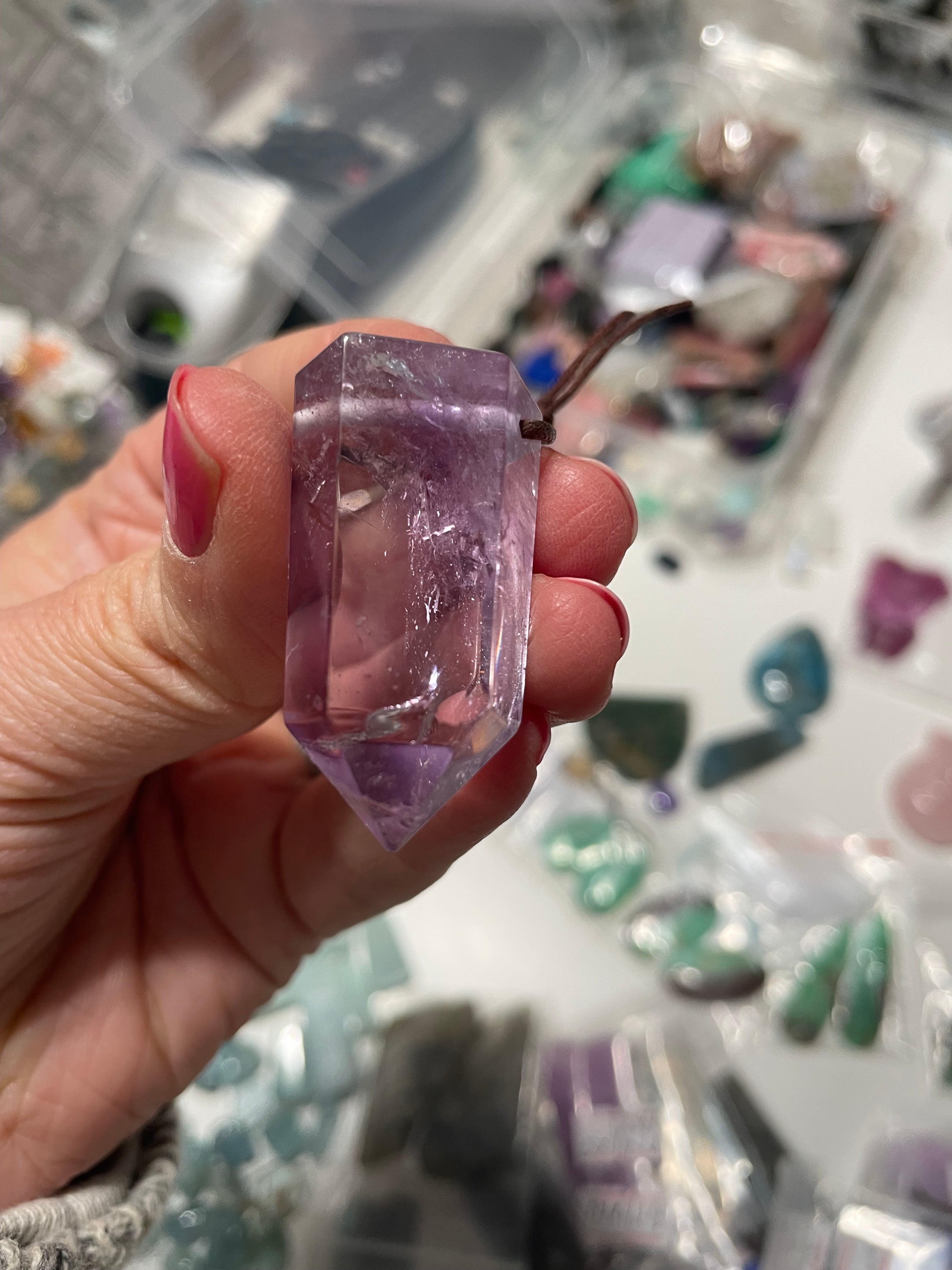 Large Chunky Amethyst Pendant Necklace in 14K Gold Filled - Elegant Crystal Healing Jewelry for Women, Perfect for Meditation, Yoga & Spiritual Gifts