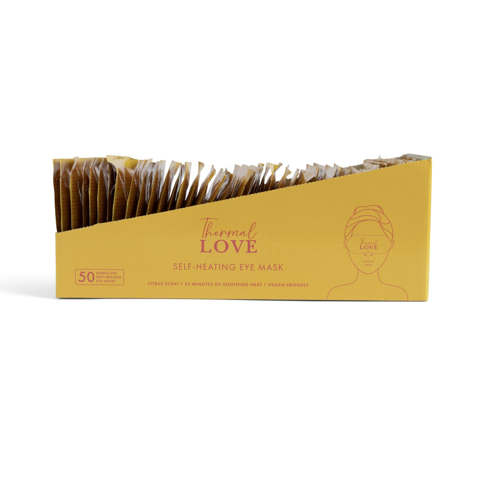 Revitalizing Self-Heating Eye Mask with Citrus Aroma - Soothing Warmth for Relaxation, Stress Relief & Better Sleep - Perfect for Travel, Work Breaks & Home Spa