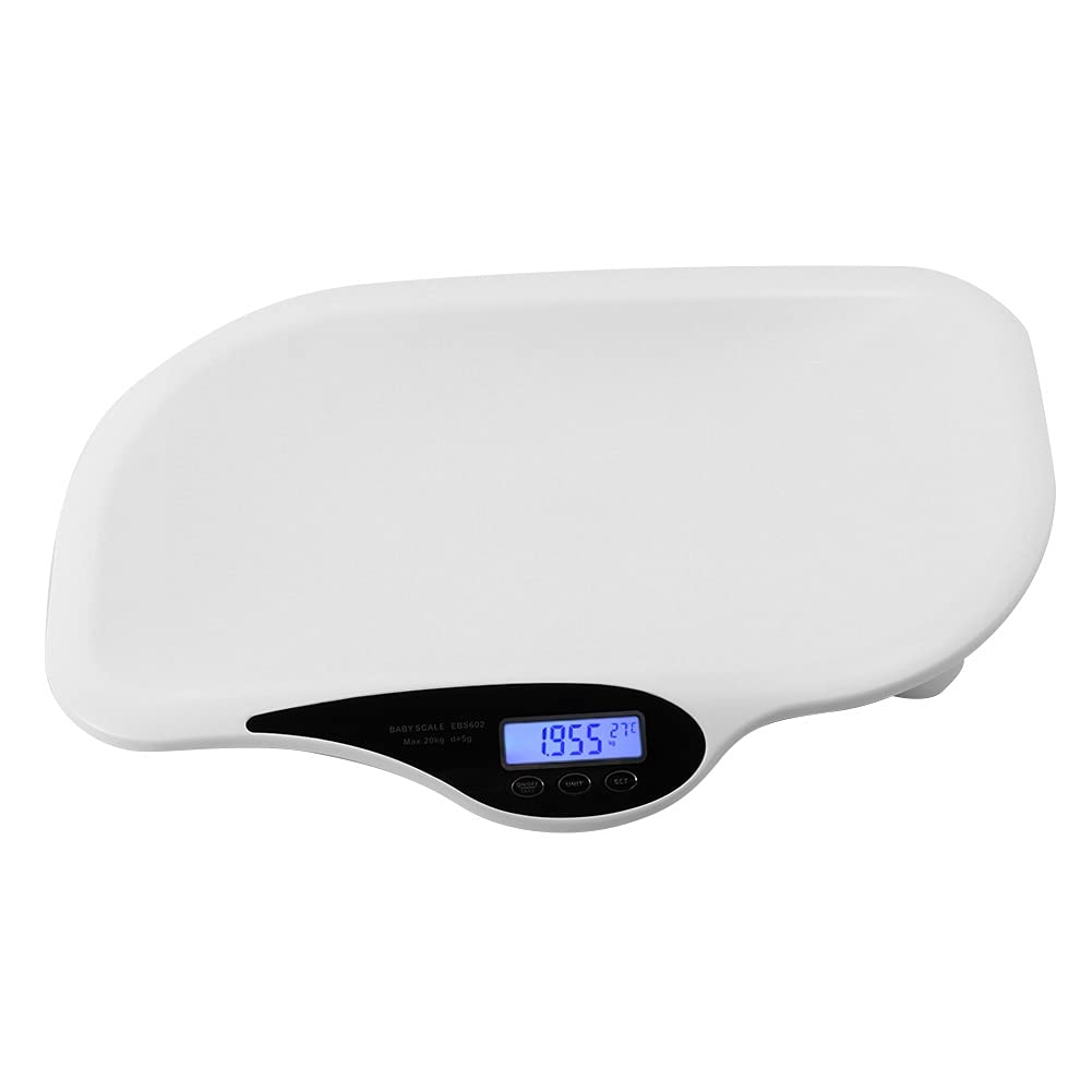 25.6×17.2×3in Digital Baby Scale with U-Shaped Groove - Accurate Toddler & Pet Scale up to 20KG/44LB - Newborn Weight Scale with LCD Screen, 150cm Tape Measure & One-Touch Reset - Perfect for Infants, Pets and Home Health Monitoring