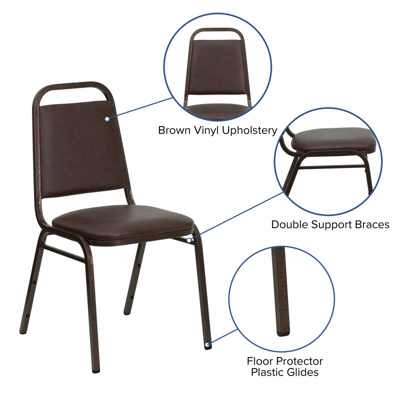 FLASH HERCULES Series Black Vinyl Trapezoidal Stacking Banquet Chairs with Black Frame - Perfect for Weddings, Events & Conference Room Seating