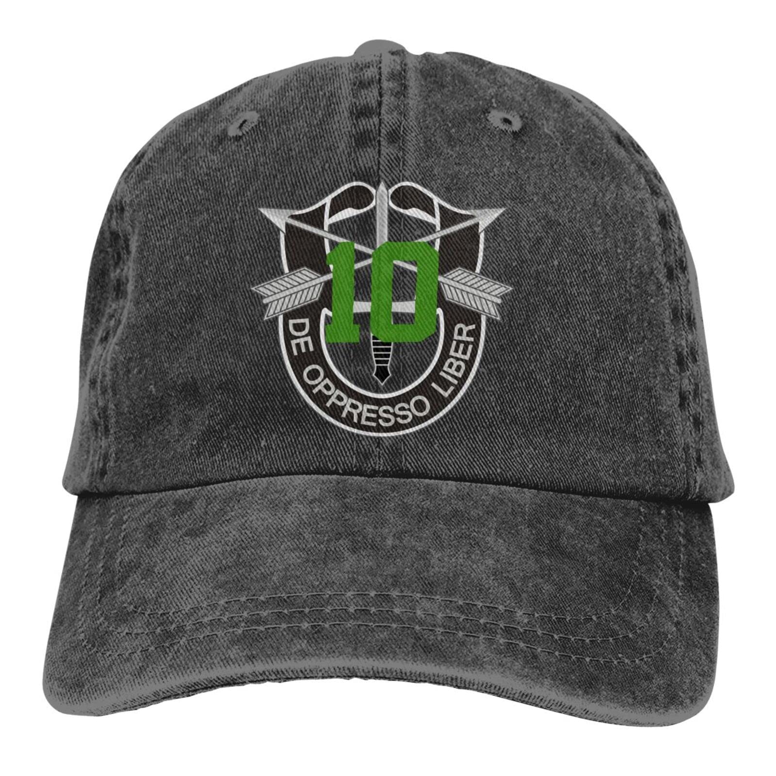 10th Special Forces Group SPG Unisex Denim Baseball Cap - Military Style Sandwich Hat for Outdoor Activities, Hiking & Casual Wear