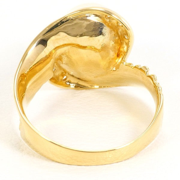 18K Yellow Gold Pearl Diamond Ring for Women - Elegant Bridal Jewelry, Wedding & Engagement Gift - Perfect for Anniversaries, Proposals & Special Occasions