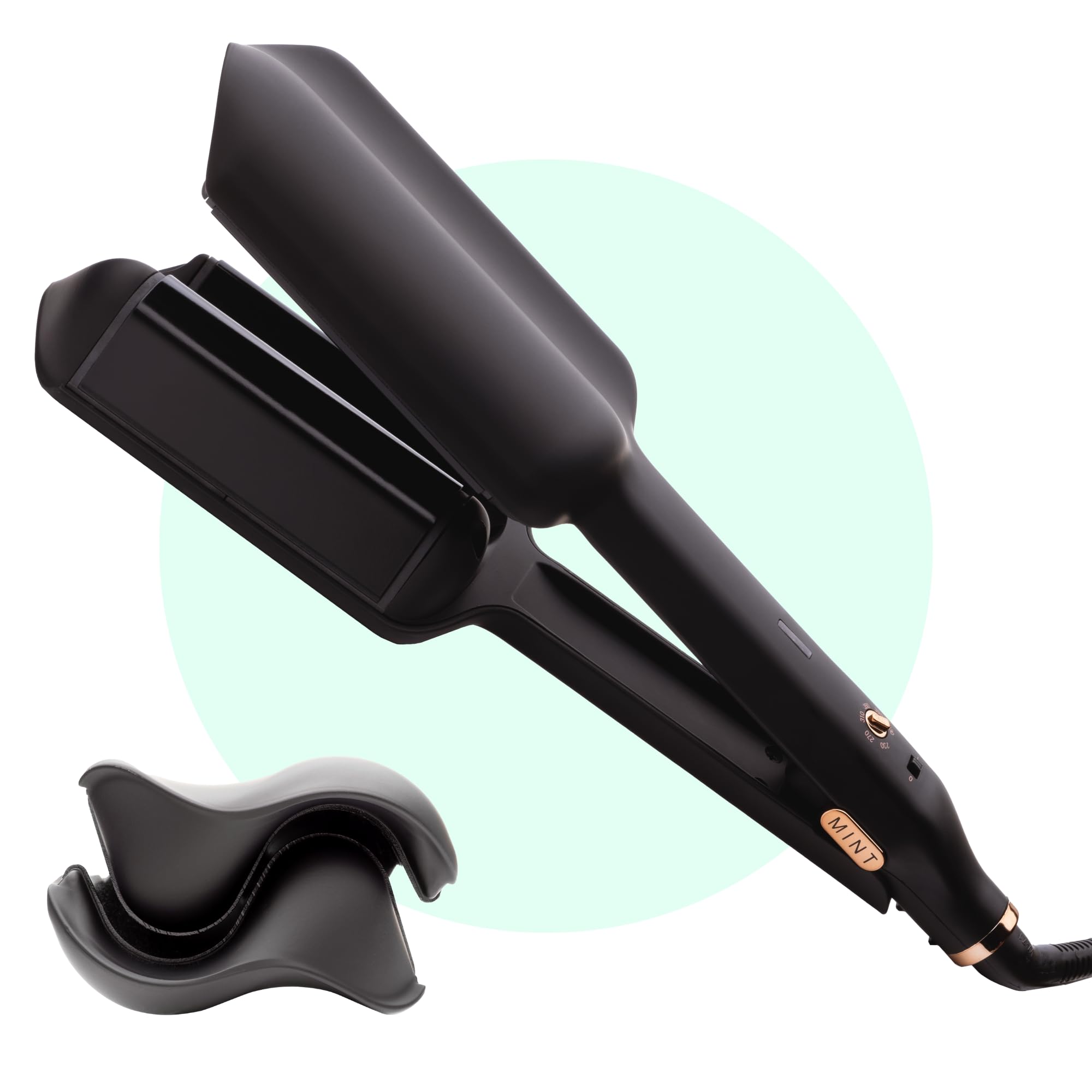 MINT Double Barrel Mermaid Hair Waver for Long Hair - Ionic Deep Waver Tool Creates Voluminous Beach Waves | Adjustable Temperature Wave Crimper & Styling Iron | Perfect for Salon-Quality Waves, Wedding Hairstyles & Everyday Beachy Looks