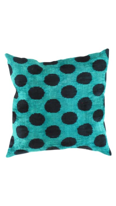 Turkish Multi-Color Velvet Ikat Decorative Throw Pillow 24