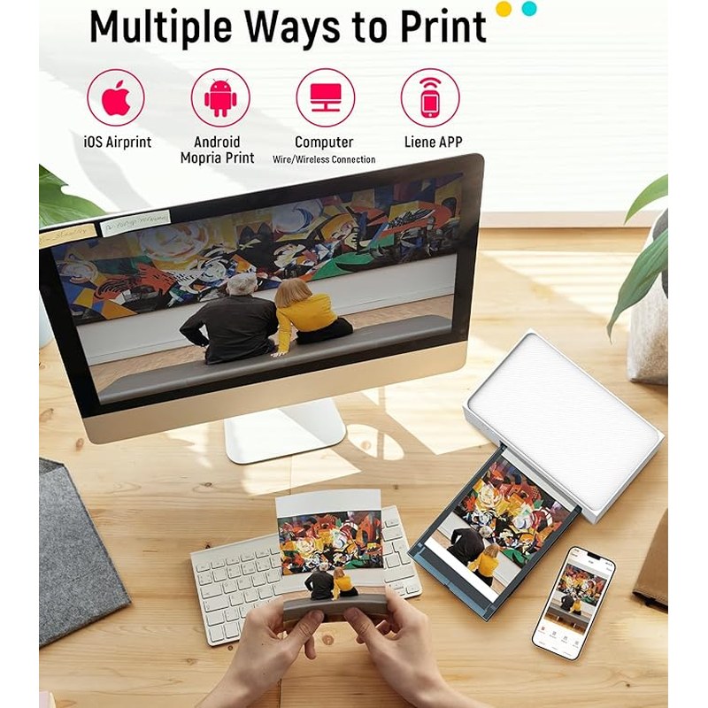 Liene Amber 4x6 Instant Photo Printer - Portable Wireless Bluetooth Photo Printing for iPhone & Android - Perfect Gift for Teenagers, Travel, Parties & Scrapbooking