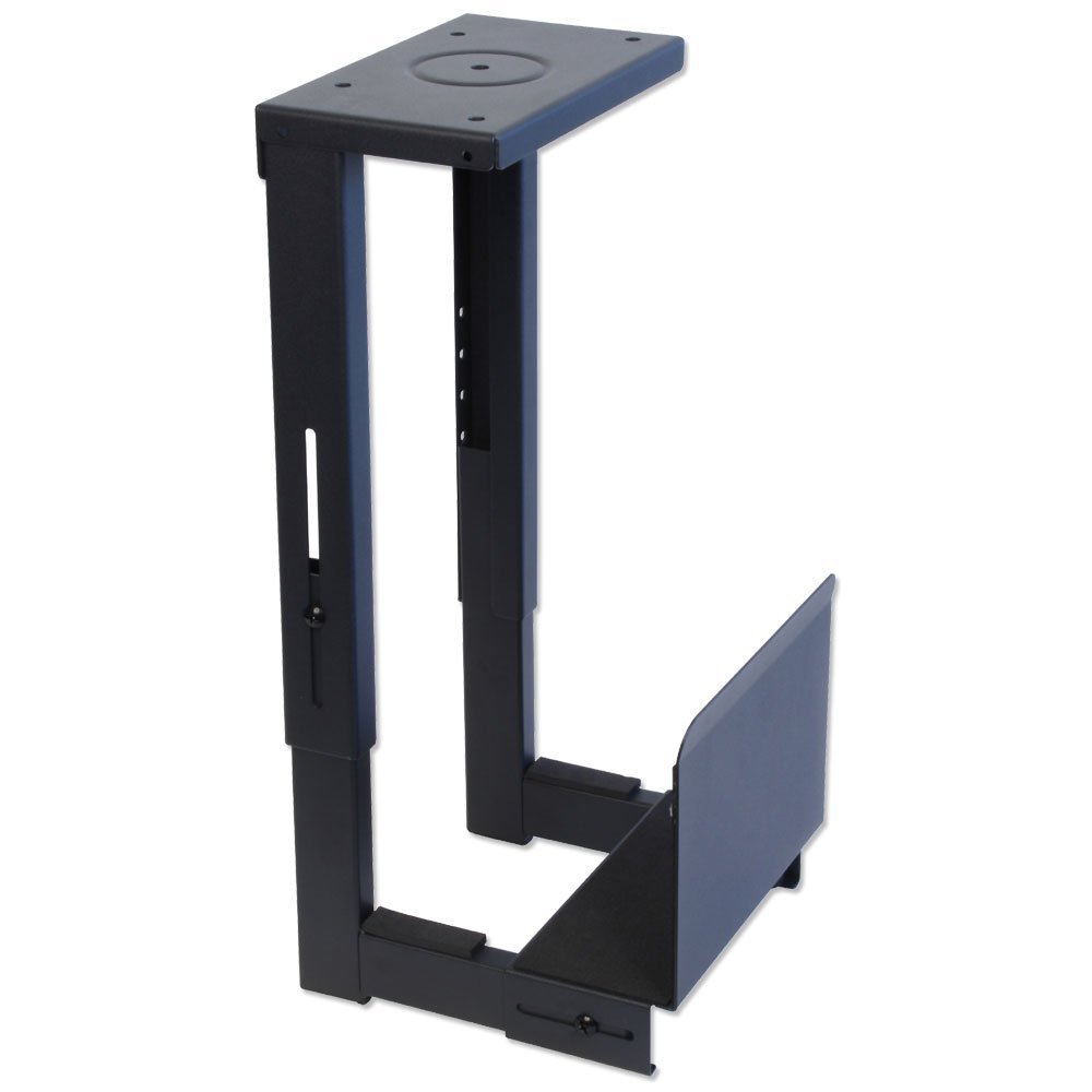 LINDY 40283 Under Desk PC Holder - Black | Space-Saving Computer Mount | Perfect for Home Office & Gaming Setup