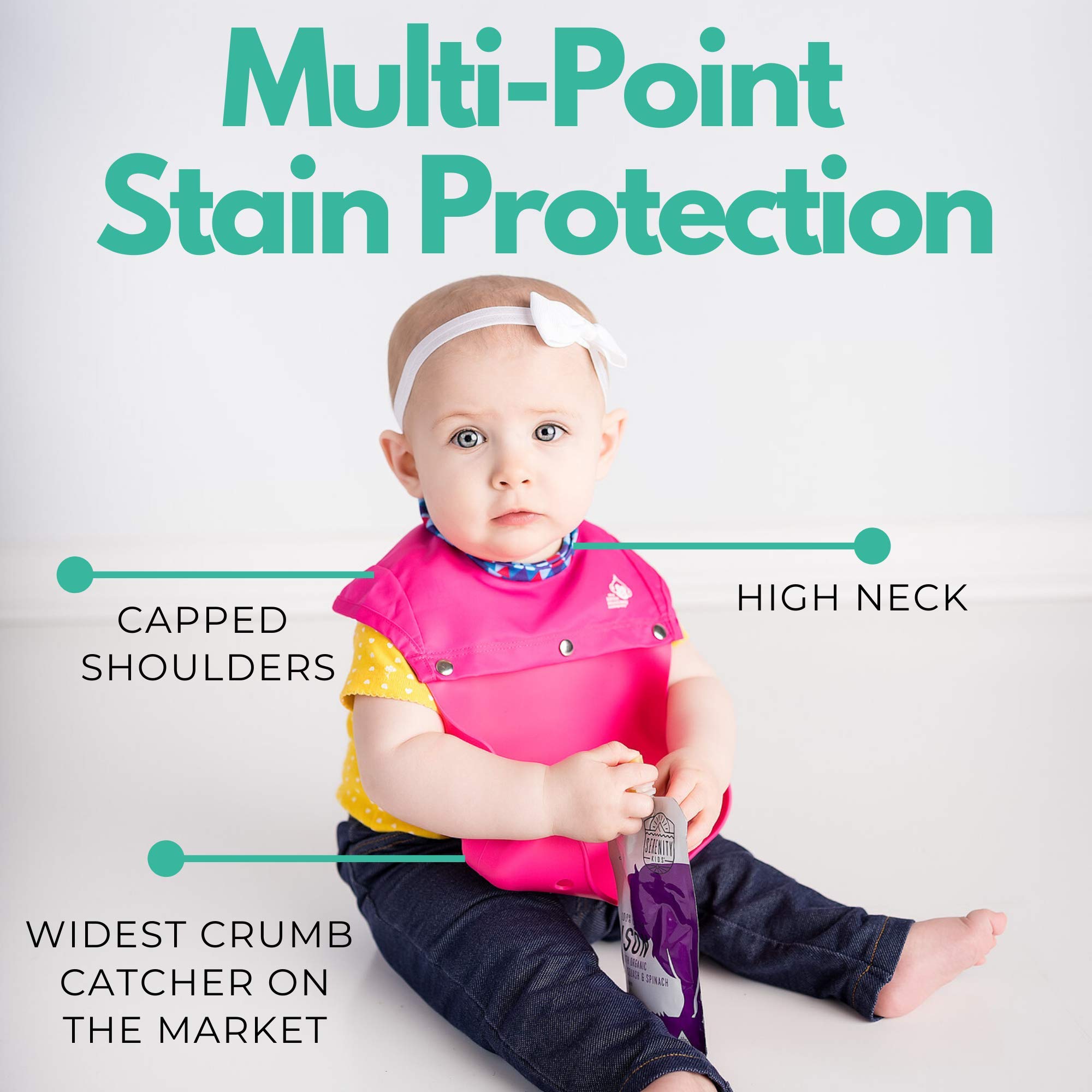 Premium Silicone Baby Bibs for Infants & Toddlers - Waterproof, Easy-Clean Feeding Bib with Adjustable Neck - Perfect for Mealtime, Travel & Daycare Use