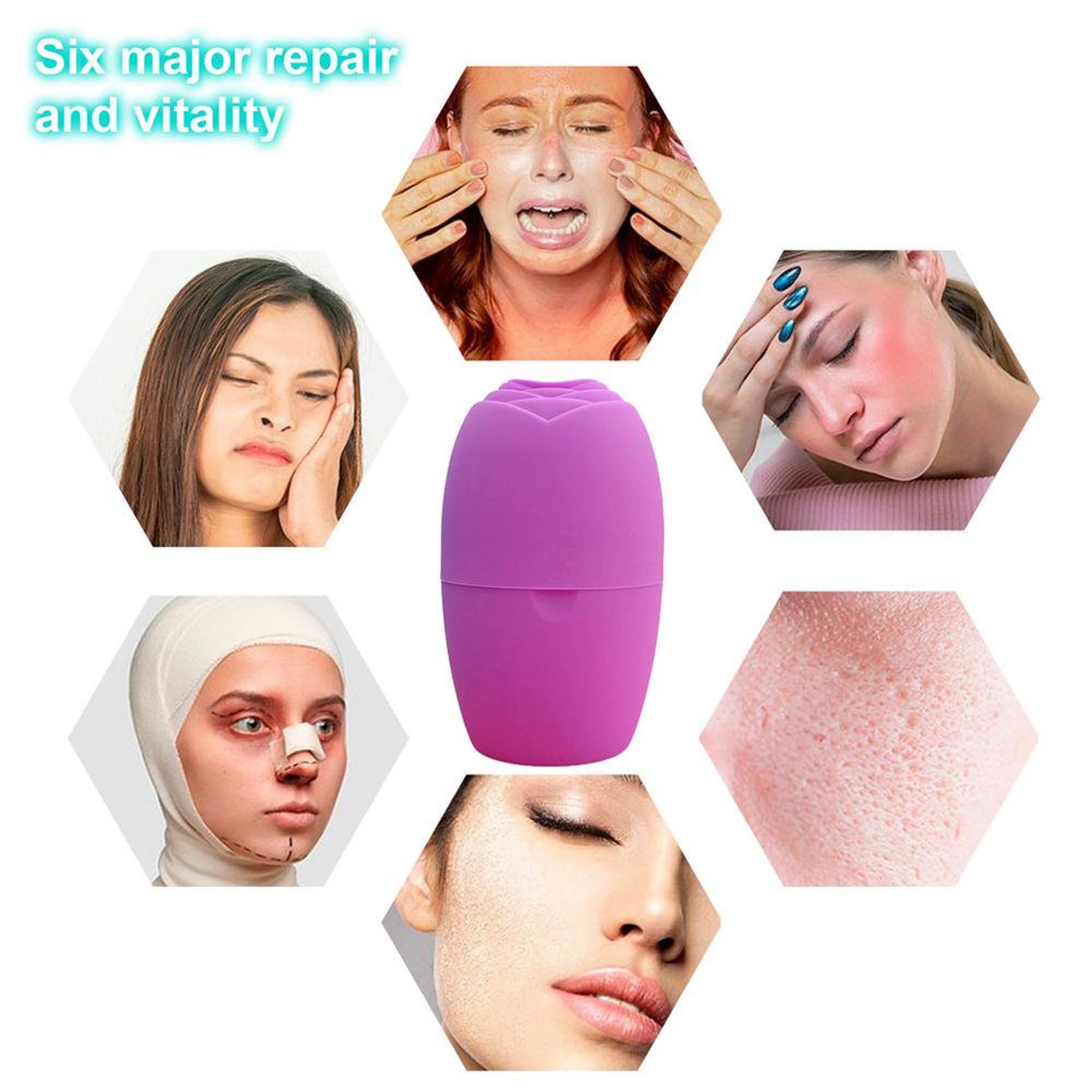 AUGEN Ice Roller for Face - Cooling Face Massager to Enhance Skin Glow, Shrink Pores & Tighten Skin | Reusable Facial Ice Treatment for Puffiness & Dark Circles | Perfect for Morning Routine & Post-Workout Recovery (Pink)
