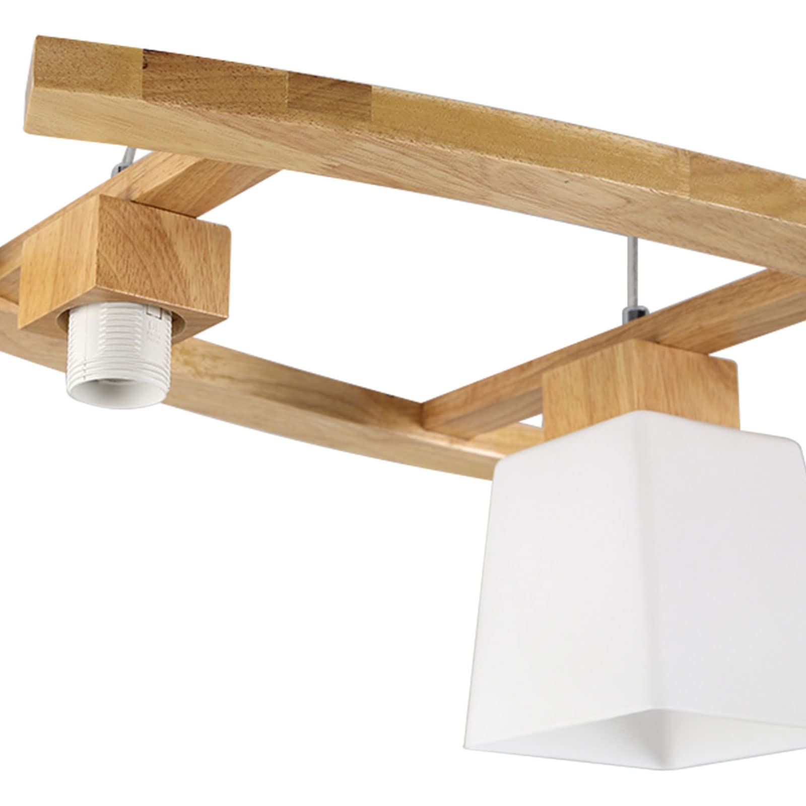 3-Light Wooden Pendant Light Fixture with Glass Shade - Industrial Farmhouse Style Kitchen Island Lighting, Flush Mount Ceiling Hanging Light for Dining Room, Bar, Office & Pool Table (28