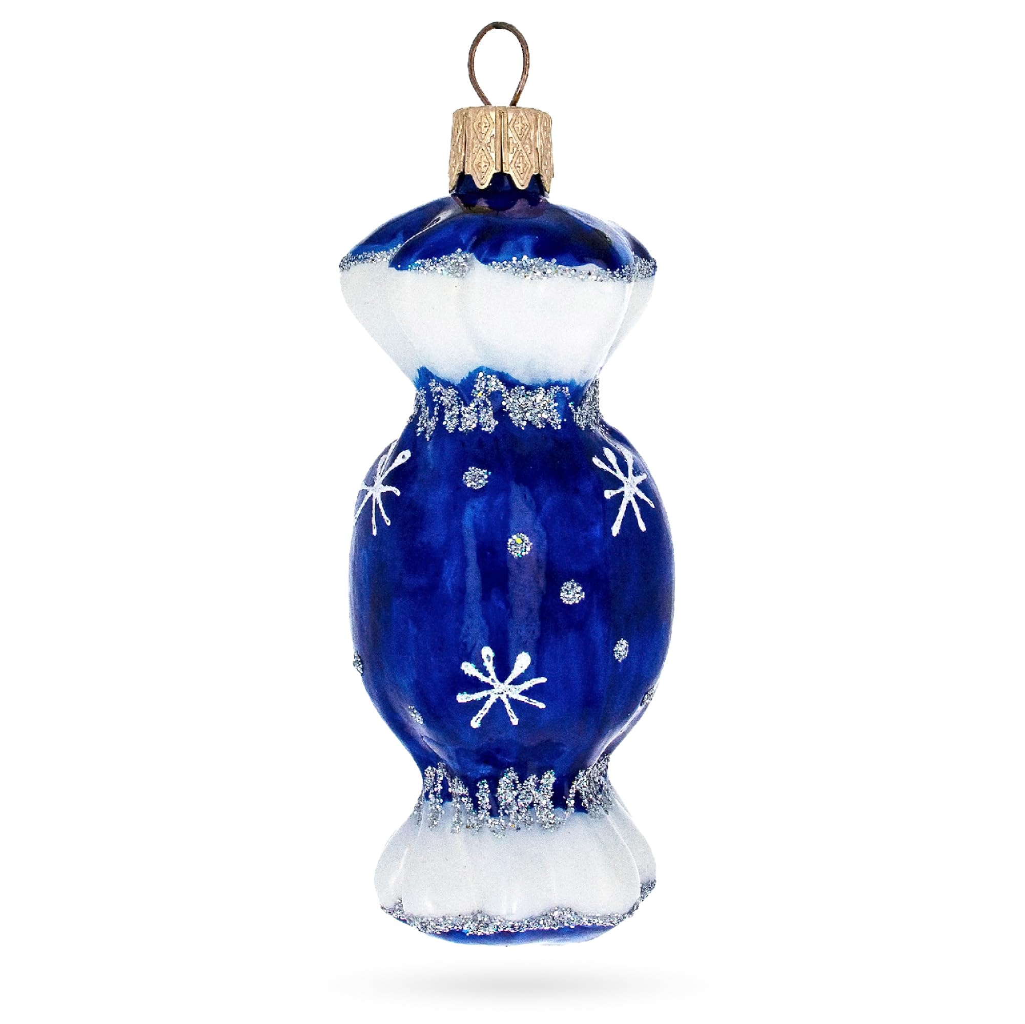 Blue Candy Glass Christmas Ornament - Handmade Holiday Tree Decoration for Xmas, Winter, and Home Décor - Perfect for Christmas Trees, Gift Giving, and Festive Celebrations