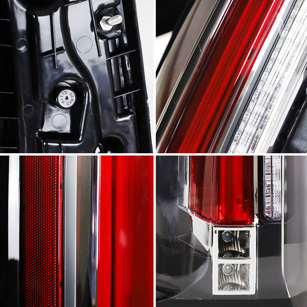 VLAND LED Tail Lights Assembly for GMC Yukon 2015-2020 - Plug & Play Rear Lamps with Amber Turn Signal - Driver & Passenger Side (Red & Clear) - YAB-GMC-0268 - Upgrade Your Truck for Night Driving & Enhanced Safety