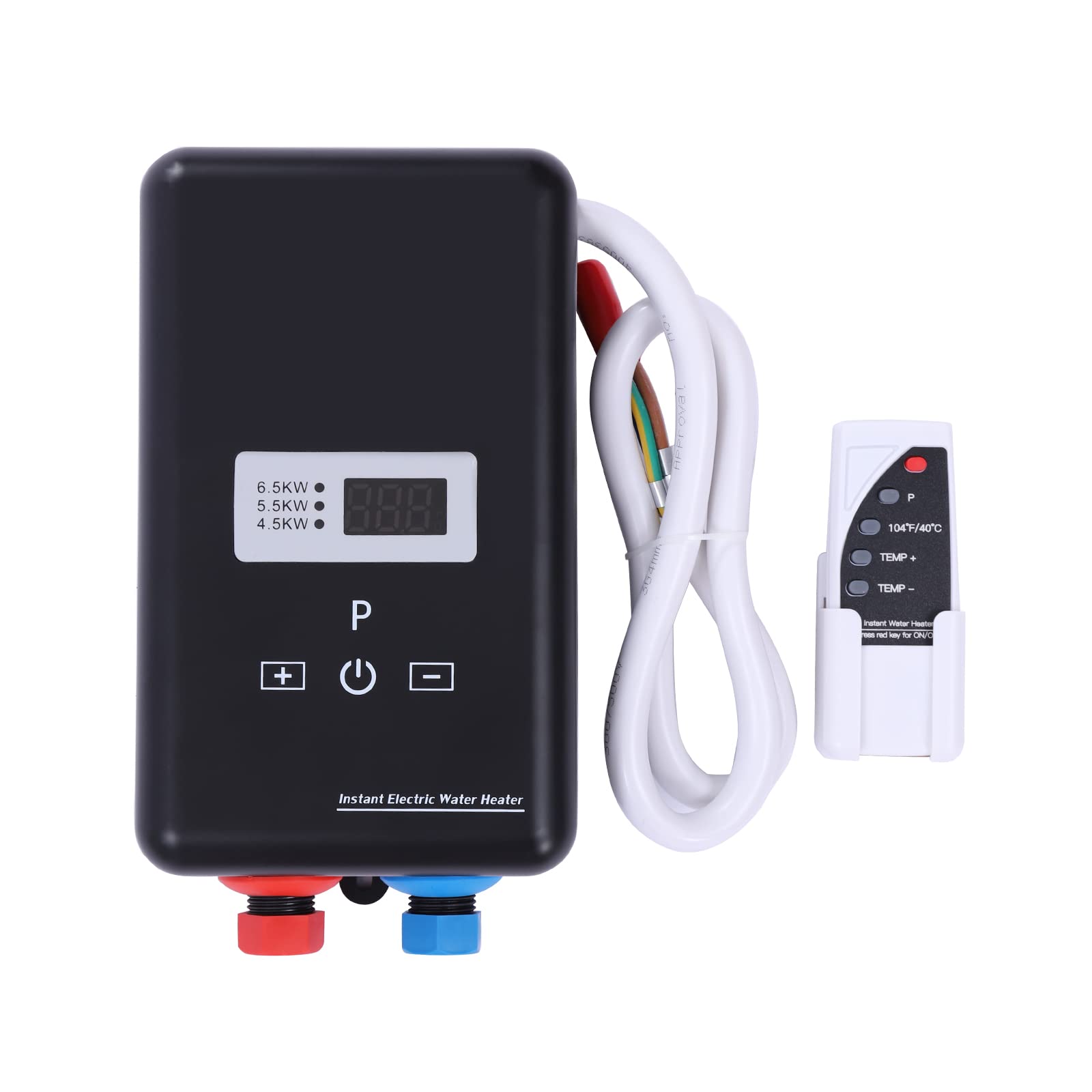 Leblett 110V Mini Instant Electric Tankless Water Heater - 6.5KW/5.5KW/4.5KW Fast Heating with Thermostatic Control & Remote - Perfect for Kitchen, Bathroom, RV, and Small Apartments