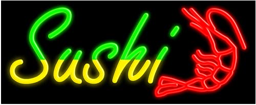 Sushi Glass Neon Sign #10908 - Handmade in USA | Perfect for Restaurant, Bar & Home Decor