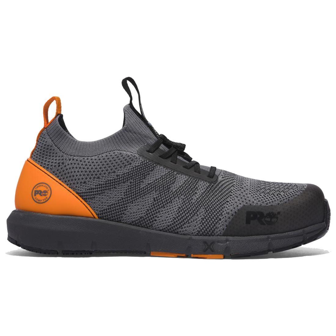 Radius Knit Composite Toe Work Shoes - Lightweight Safety Shoes for Men & Women - Grey Slip Resistant Work Boots for Construction, Warehouse & Industrial Jobs
