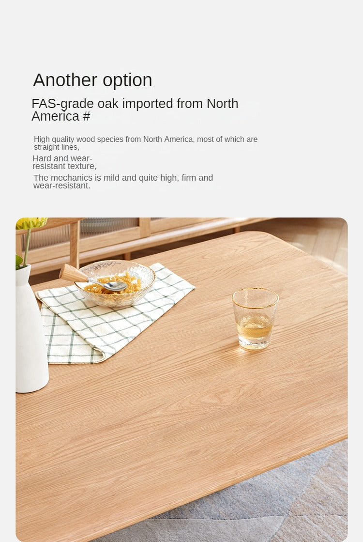 Solid Oak and Ash Wood Nordic Dining Table - Modern Scandinavian Style for Home, Kitchen, and Dining Room Decor