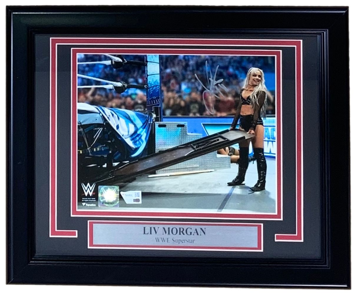 Liv Morgan Autographed WWE 8x10 Photo - Framed Memorabilia with COA - Perfect for Wrestling Fans, Man Cave Decor & Sports Collectibles