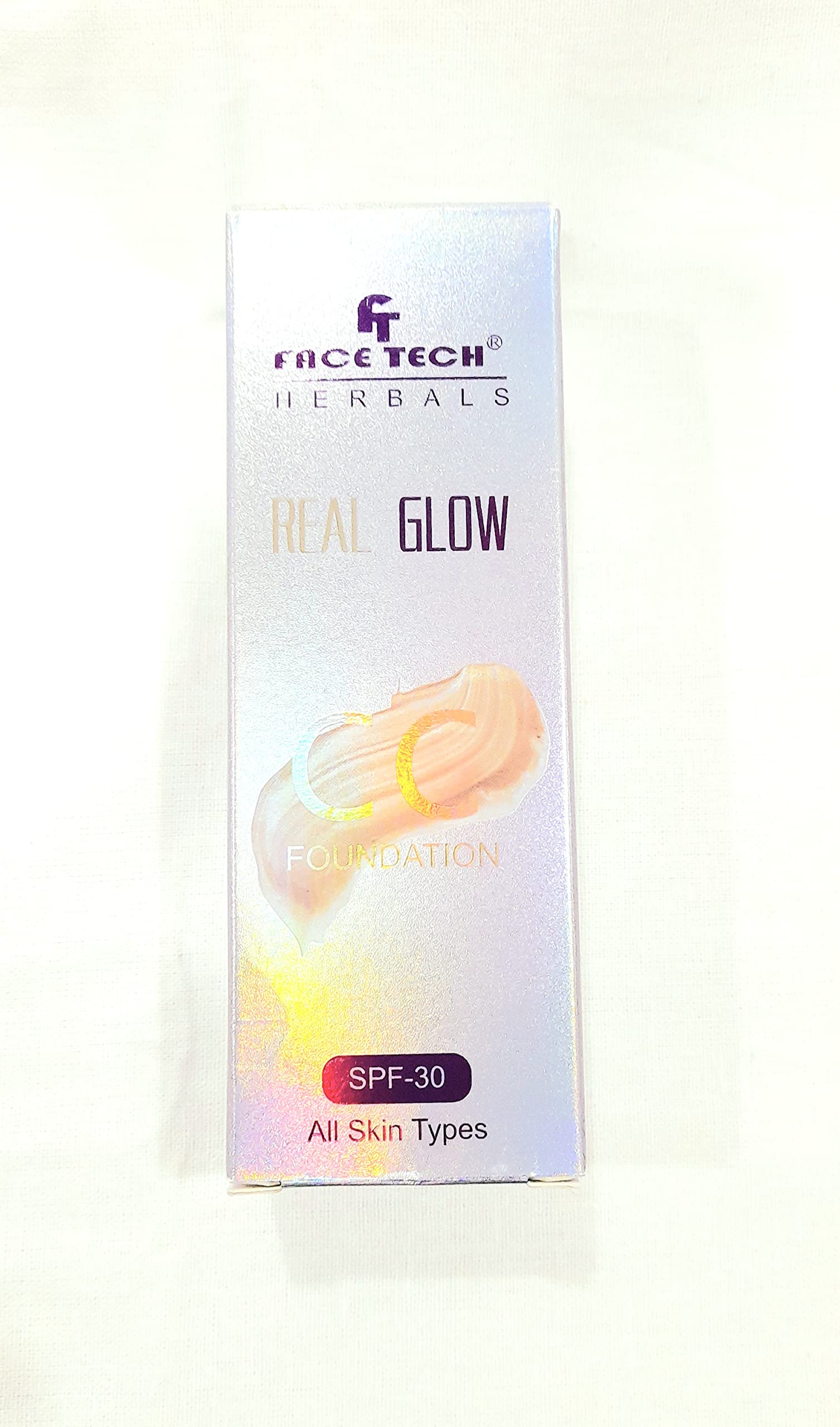 Face Tech Herbals Real Glow CC Foundation with Free Matte Liquid Lipstick - Flawless Coverage & Hydrating Makeup for Daily Wear & Special Occasions