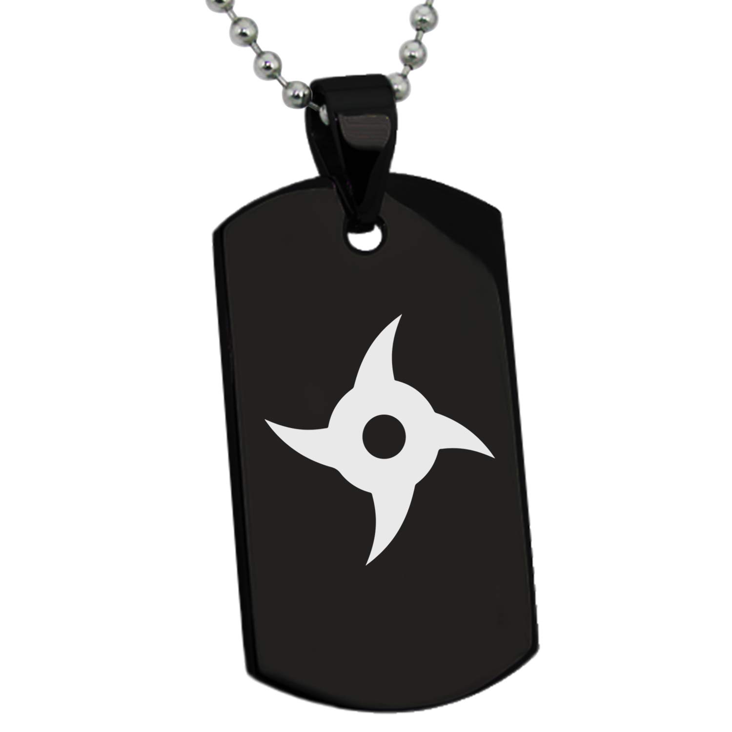 Stainless Steel Ninja Emblem Dog Tag Pendant Necklace for Men - Cool Anime Inspired Jewelry Gift for Cosplay, Martial Arts & Streetwear Fashion