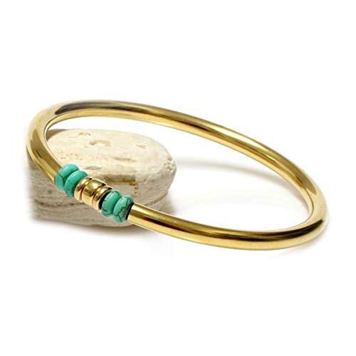Turquoise Goldan Beads-Bangle