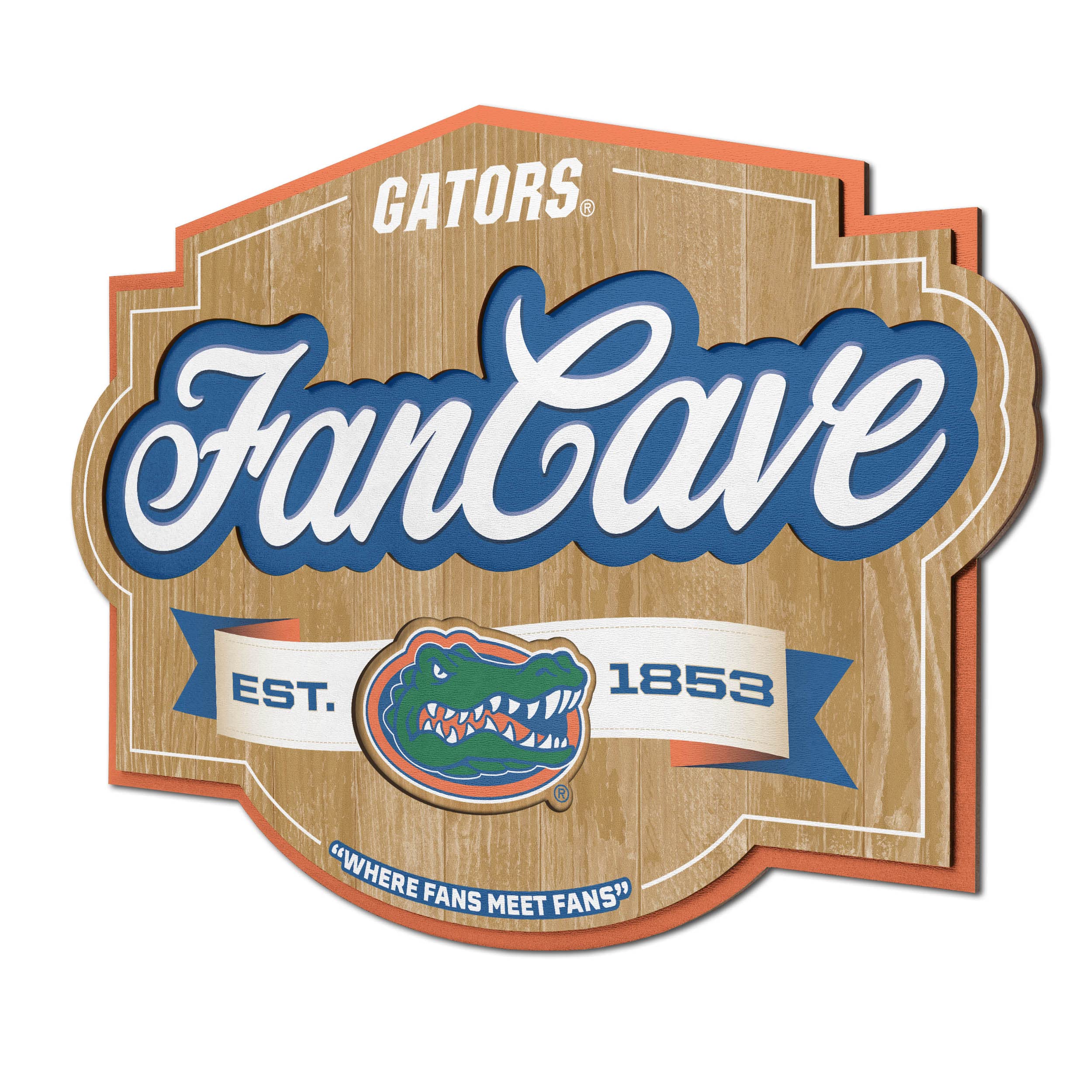YouTheFan NCAA Fan Cave Sign - Officially Licensed College Sports Decor for Game Room, Man Cave, or Dorm - Perfect for Football, Basketball & Tailgating Parties
