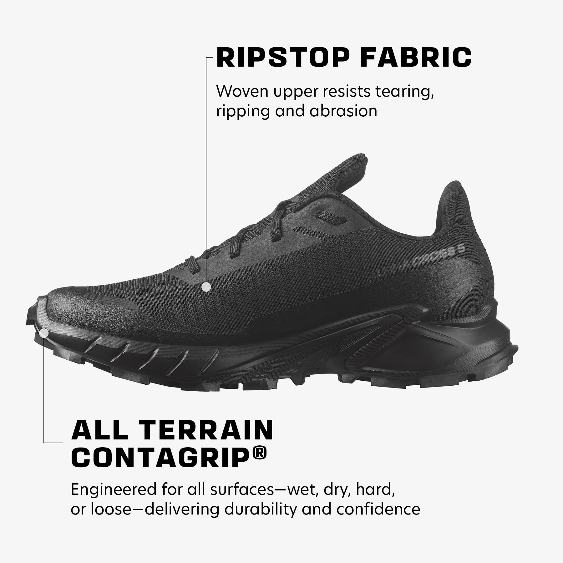 Salomon Women's ALPHACROSS 5 Trail Running Shoes - Lightweight Waterproof Hiking Shoes for Women with Superior Traction | Perfect for Trail Running, Hiking & Outdoor Adventures