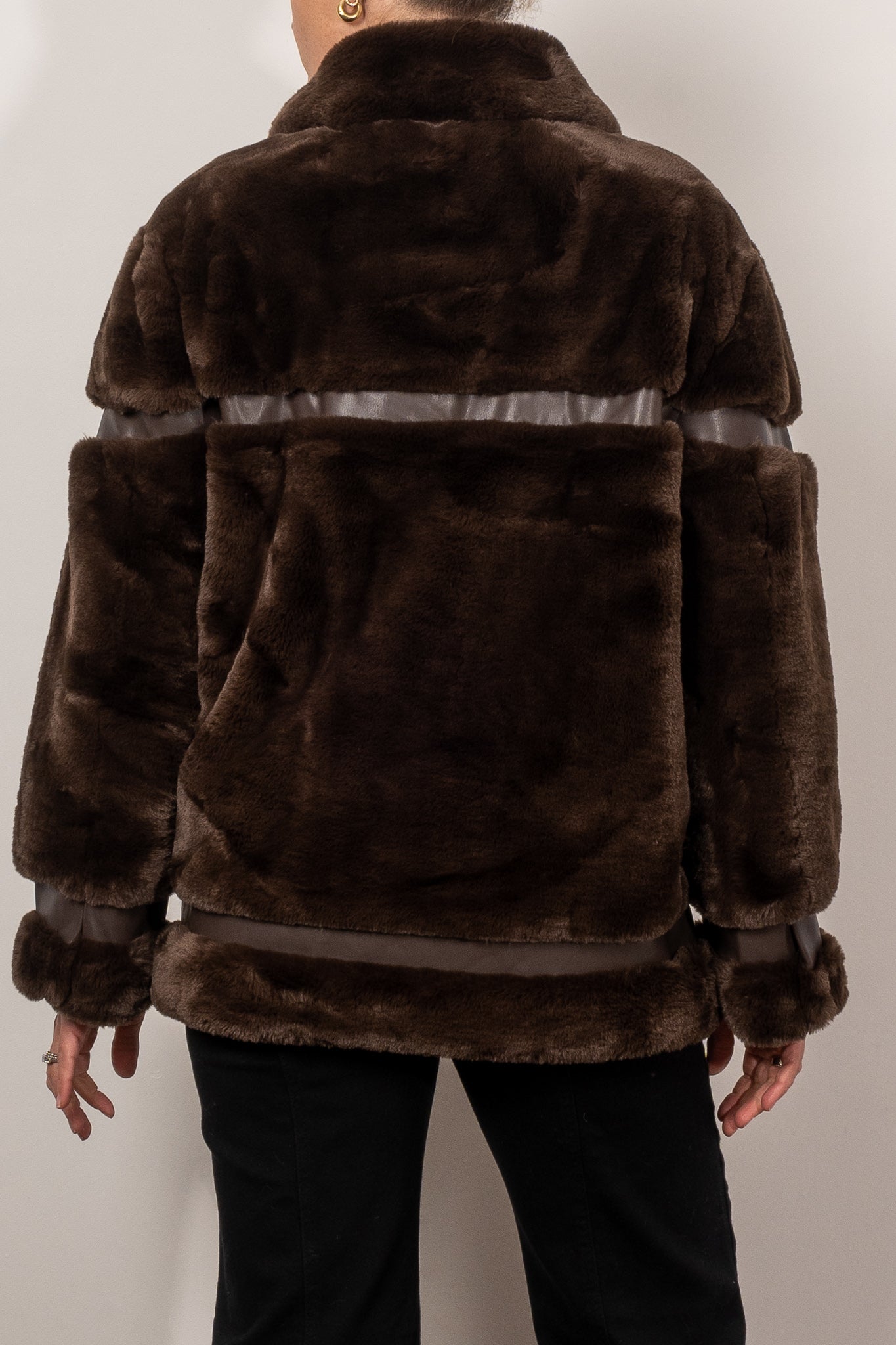 Ena Pelly Women's Clover Faux Fur Jacket - Cozy Winter Coat for Women, Soft Vegan Fur Outerwear - Perfect for Cold Weather, Parties & Date Nights