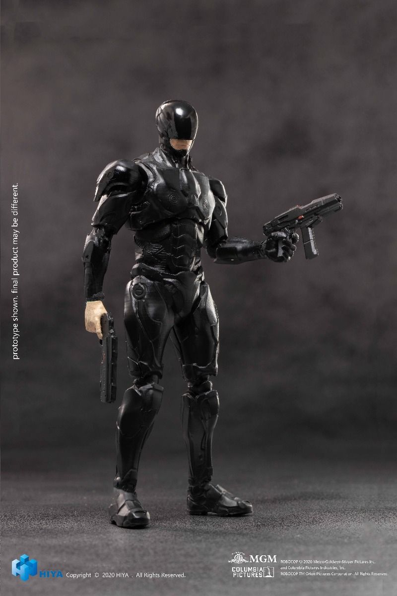 1/18 Scale HIYA 4-Inch Exquisite Mini Series Black Robocop Action Figure (2014 Edition) - Perfect for Collectors, Display, and Action Figure Scenes