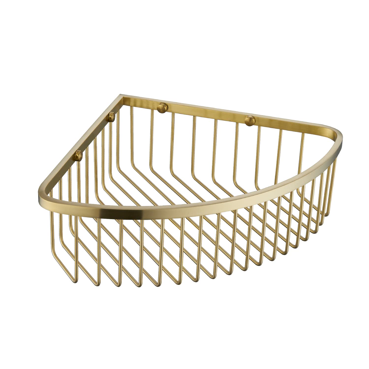 Stainless Steel Shower Caddy Corner Shelf - Rust-Proof Bathroom Organizer with Wall Mount, Shampoo Holder for Shower & Kitchen Storage - Brushed Gold Finish | Perfect for Small Bathrooms, Apartments & RV Showers